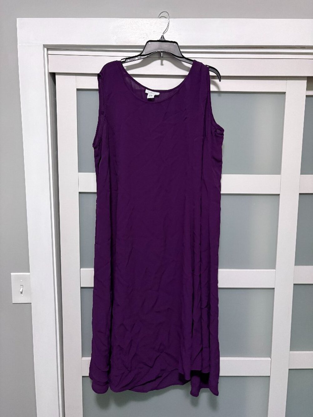 Womens Avenue Purple Rayon Sleeveless Flowy Long Summer Dress sz 18/20